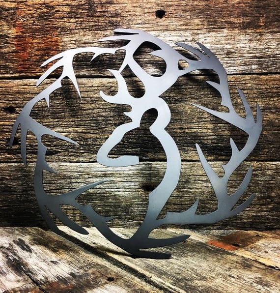 Deer Antler Circle hunting man cave metal metal art art Etsy