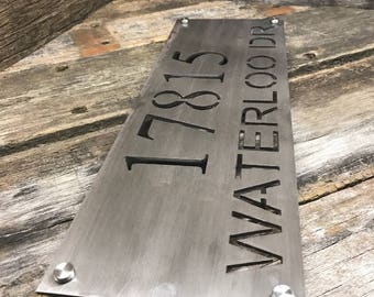 3D Stainless Steel Address Plate, address, monogram, numbers, sign, metal, metal decor, wall decor, decoration, monogram, initials, art