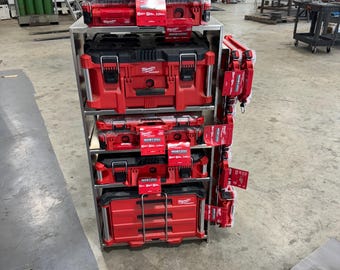 Milwaukee packout shelf rack system full size tool box, railing version