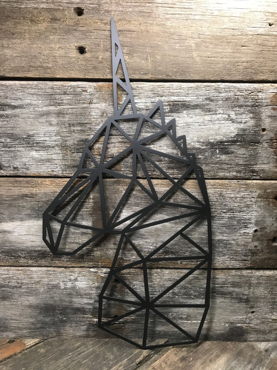 Geometric Unicorn Metal Wall Decor Metal Sign Metal Etsy