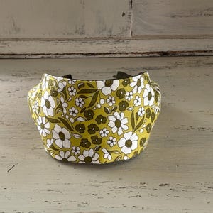 Womens Headband, Retro Headband, Boho Headband, Wide Flower Headband, Green Fabric Headband, Hippie Headband, Short Hair Accessories