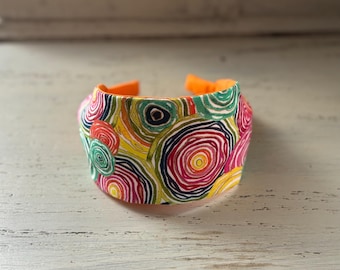 Handgefertigtes Swirl Fabric Stirnband - Breites buntes Damen Stirnband