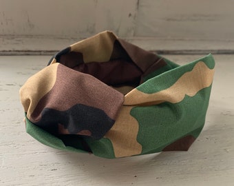 Camouflage Headband Top knot headband adult headband women&#39;s hairband military headband no slip hairband Fabric Headbands for Women