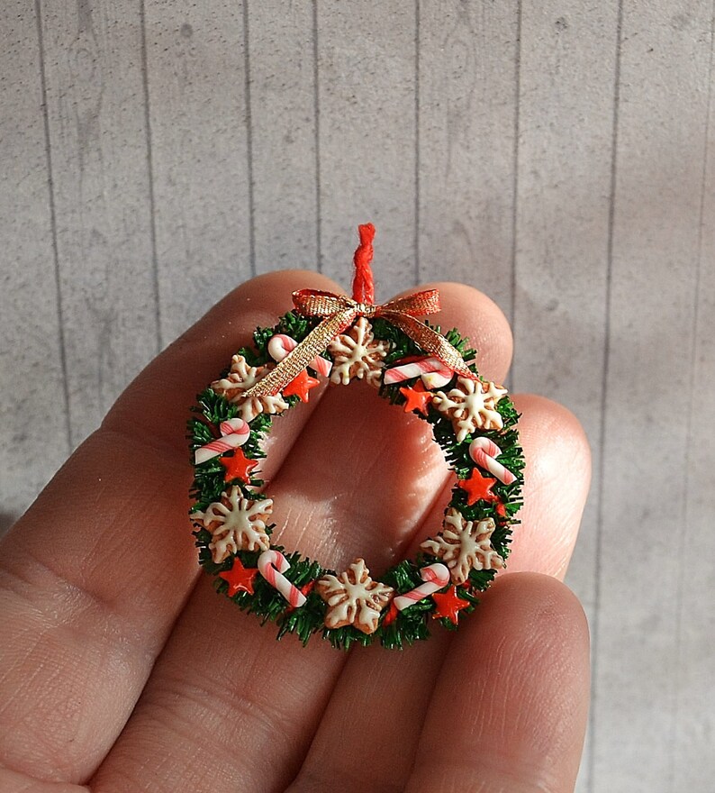 Dollhouse miniature Christmas tree wreath Dolls House wreath Etsy