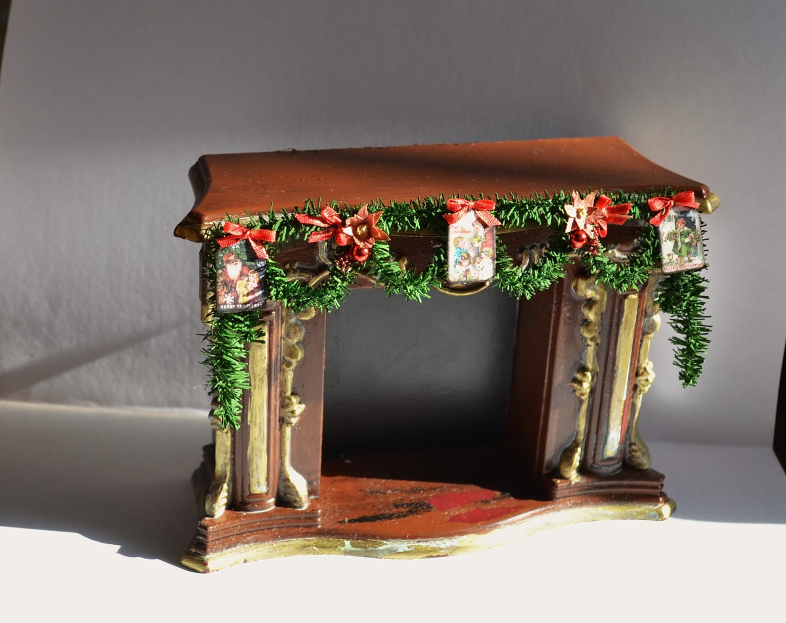 Dollhouse miniature Christmas tree garland for fireplace Etsy