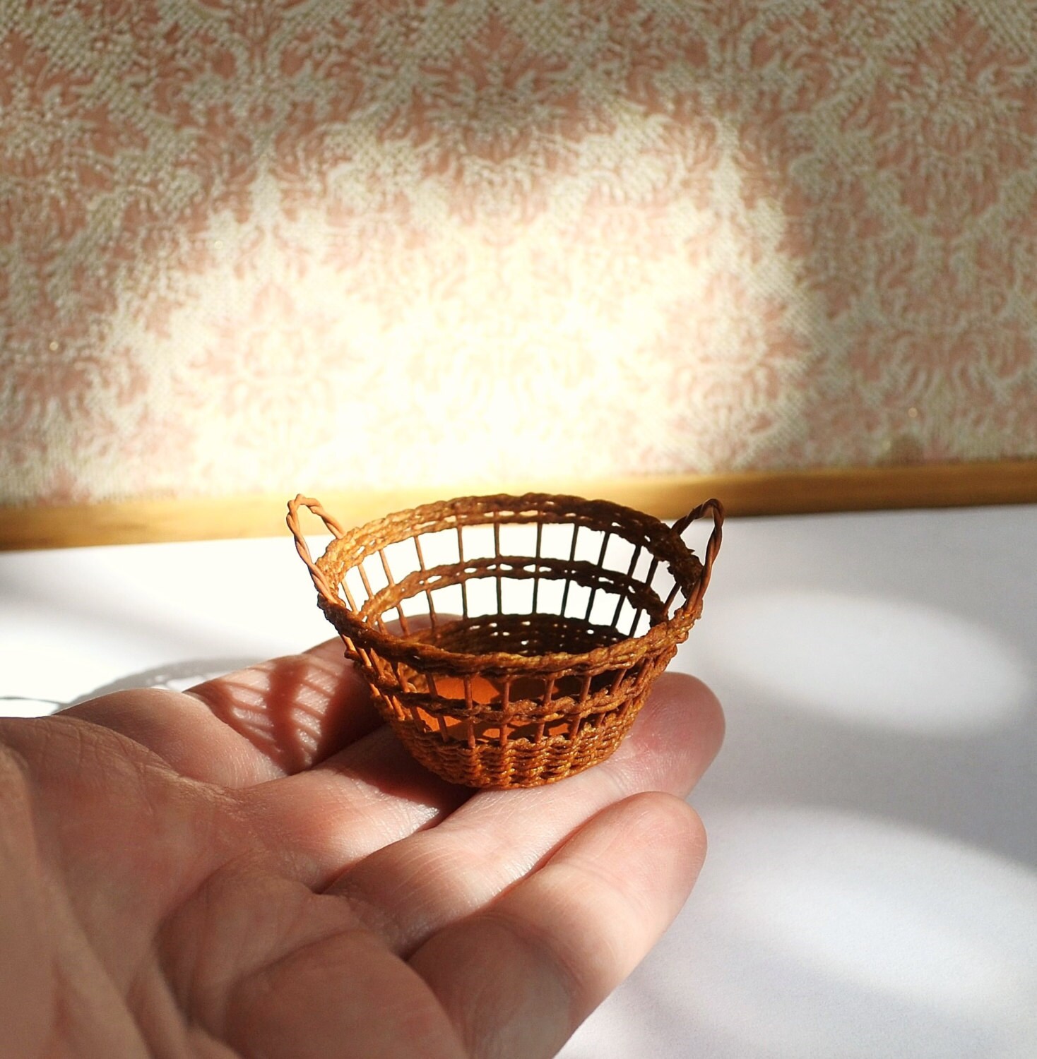 Dollhouse Miniature Wicker Basket 1:12 Miniature wicker | Etsy
