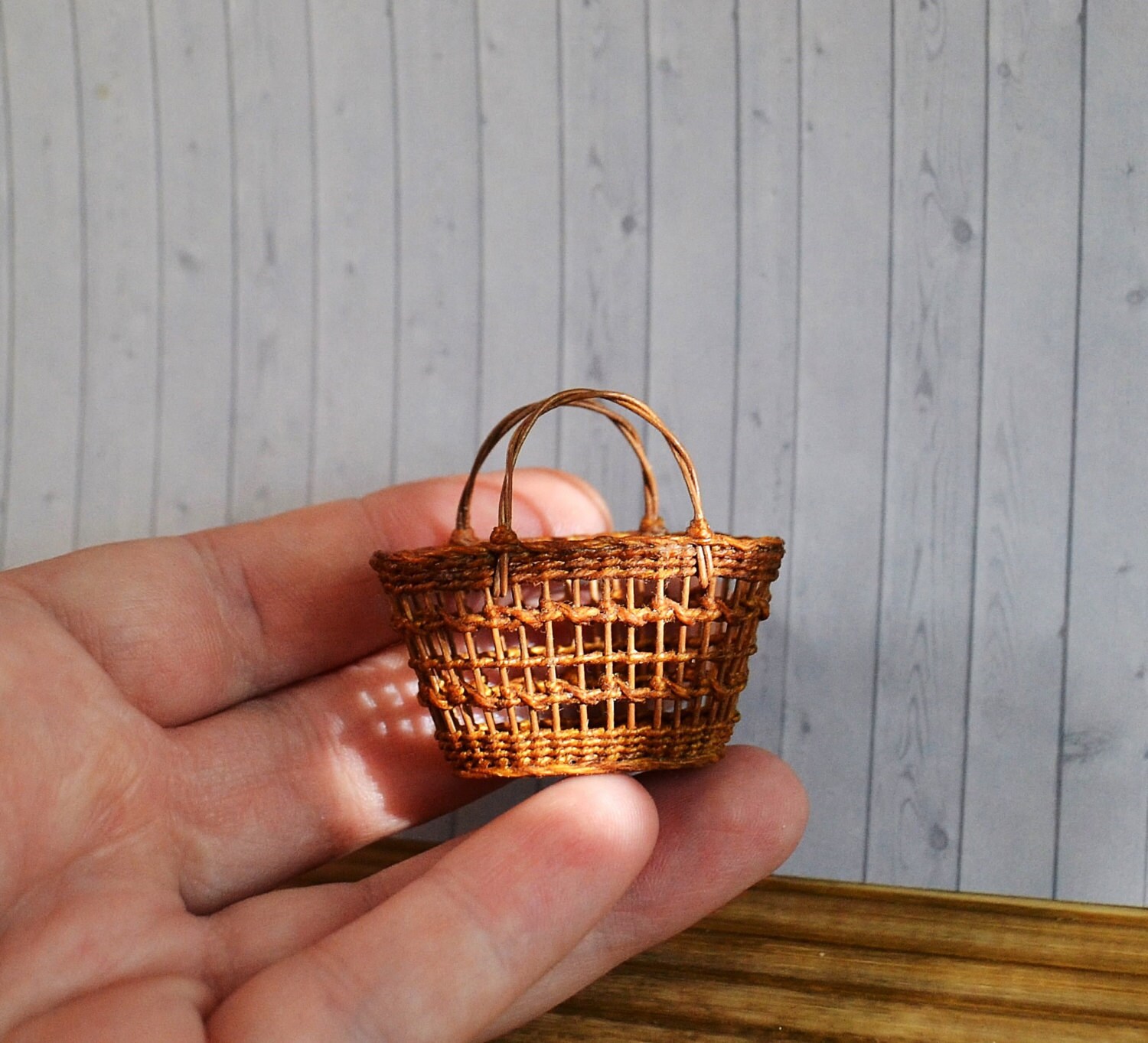 Dollhouse Miniature Wicker Basket Wicker bag 112 Dollhous Etsy