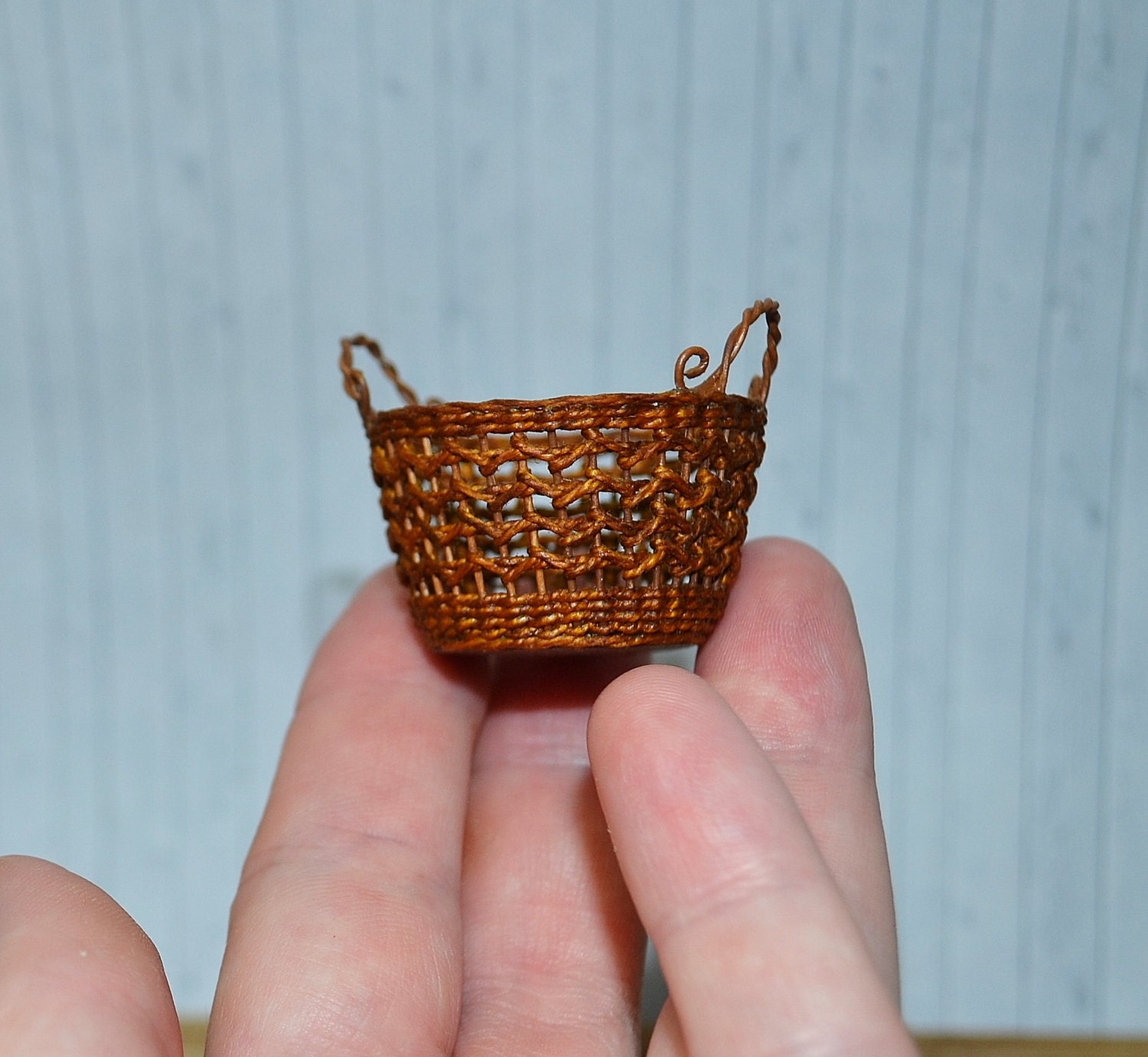 Dollhouse Miniature Wicker Basket 112 Miniature wicker Etsy