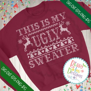 Christmas Sweater SVG, DXF, EPS ugly sweater svg winter cut file christmas svg ugly sweater design svg sweater svg knitted svg