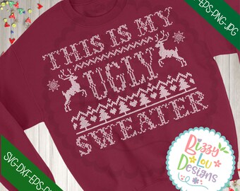 Inverno maglione brutto Natale maglione SVG, DXF, EPS taglia file Natale svg brutto maglione design svg maglione svg svg in maglia