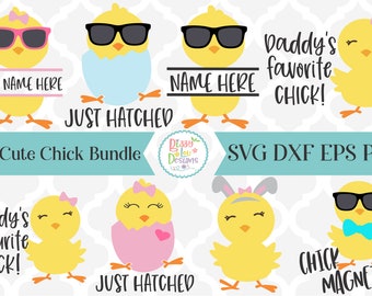 The Cute Chick SVG Bundle Easter SVG easter bundle Easter SVG bundle favorite chick bunny chick svg