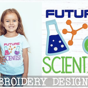 Science Embroidery science design scientist embroidery science applique scinetist applique boys emboridery girl embroidery furture scientist
