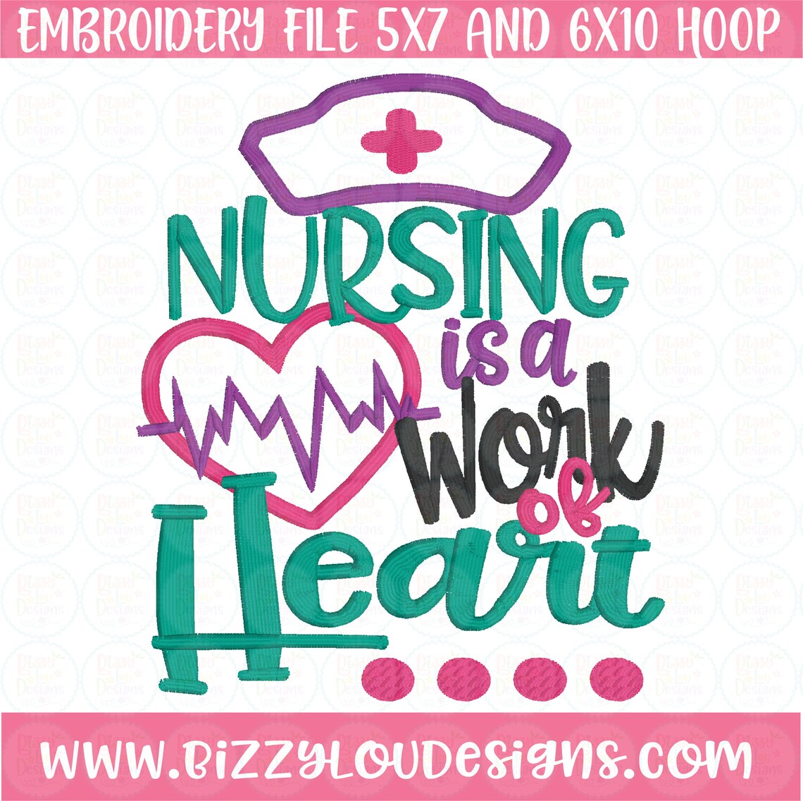Nurse Embroidery Design Nurse Applique Nursing Embroidery Etsy