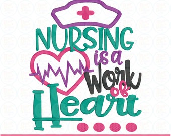 Nurse embroidery design nurse Applique nursing Embroidery nurses applique design embroidery 5X7 6X10 applique nursing is a work of heart