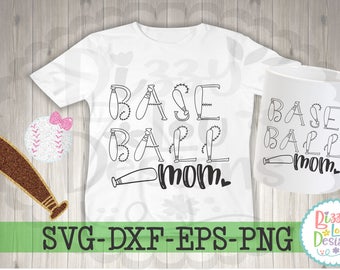 Baseball Mom SVG DXF EPS png baseball mom cutting file softball mom svg mom svg baseball svg baseball design