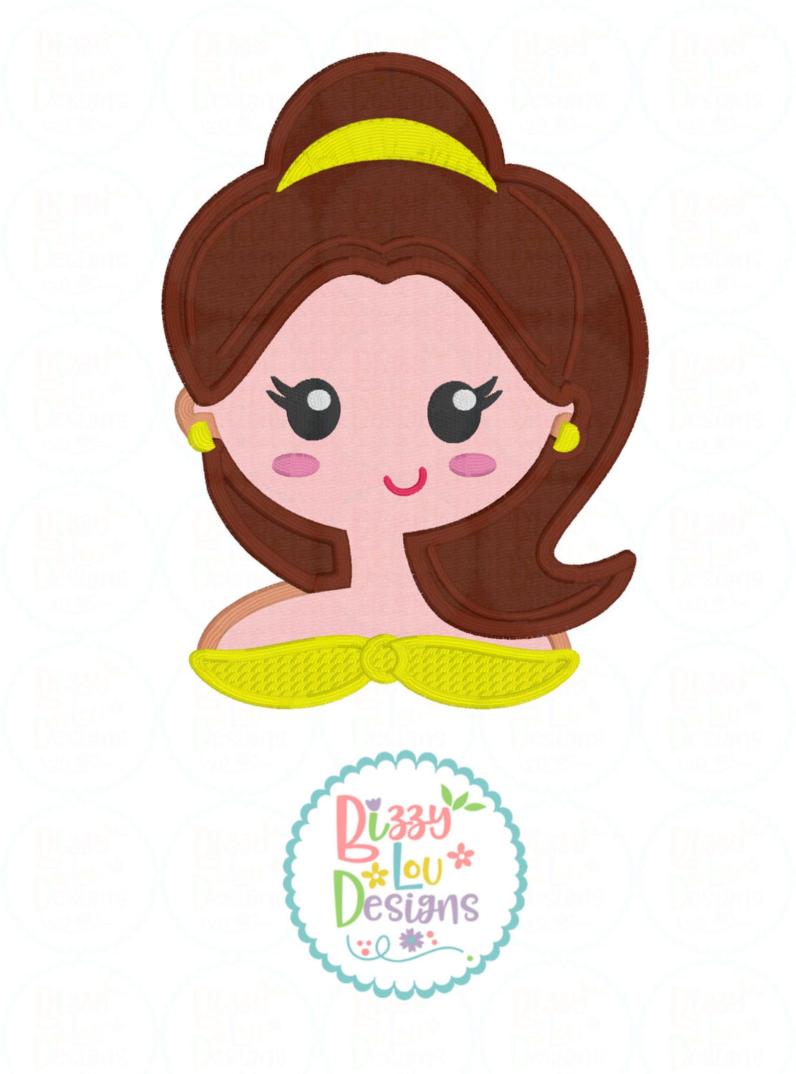 Princess Applique Design Princess Applique Princess Embroidery ITH
