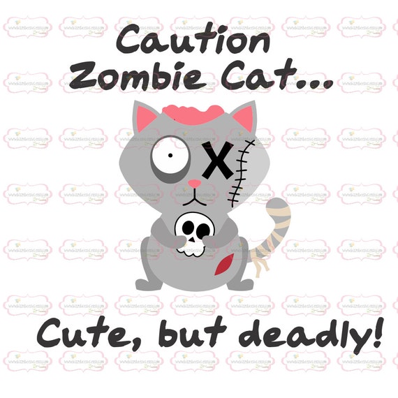 Download Zombie cat SVG DXF EPS cut file halloween svg cute zombie ...