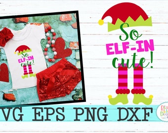 Lutin Noël SVG DXF elf svg Noël coupe fichier EPS donc du fichier svg mignon lutin Noël png bébé svg mon premier chirstams coupe Noël coupe fichier