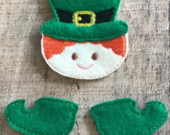 Leprechaun feltie parts leprechaun hat feltie design bow parts oversized feltie St Patrick's feltie design irish feltie  oversized feltie de