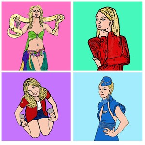 Britney pop art coasters // Britney fan art