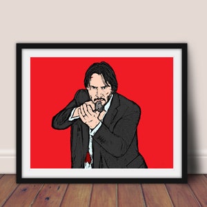 John Wick Art // Keanu Reeves John Wick Pop Art Impressão 8x10