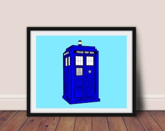 Doctor Who Tardis Pop Art // Tardis Art Print // Doctor Who