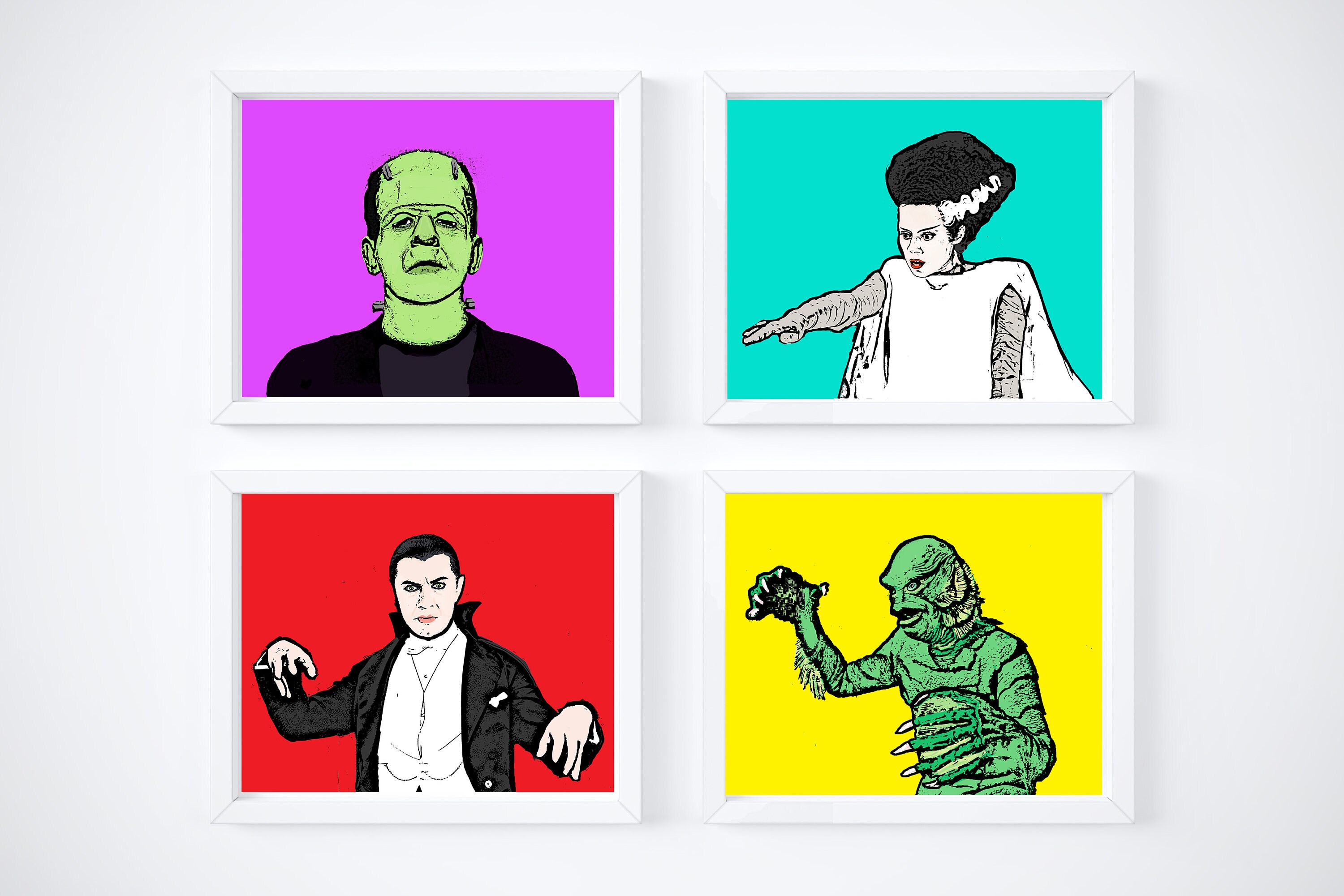 Frankenstein Universal Monsters Horror Art // Frankenstein Pop Art