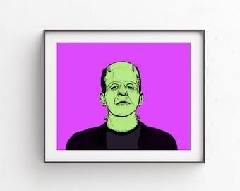 Frankenstein Universal Monsters Horror Art // Frankenstein Pop Art