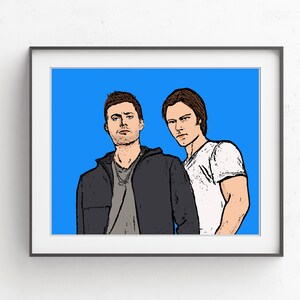 Supernatural Portrait // Supernatural Winchester Brothers Art // Supernatural TV Art Print