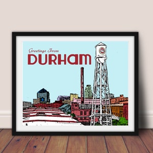 Durham Pop Art // 8 x 10 Print // Durham North Carolina