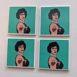 Rocky Horror Picture Show Frank Pop Art Coasters // Rocky Horror art// Dr. Frank N Furter