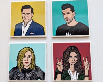 Schitt es Creek Pop-Art-Achterbahnen / / David Rose / / Moira Rose / / Johnny Rose / / Alexis Rose / / Schitt creek Geschenk