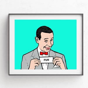 Pee Wee Herman Pop Art // Pee Wee Art // Pee-Wee 8x10 Print
