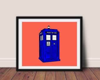 Doctor Who Tardis Pop Art // Tardis Art Print // Doctor Who