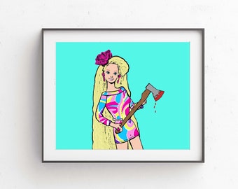 Barbie Horror Pop Art Print // Barbie Doll Horror 8x10 Print // Barbie Art