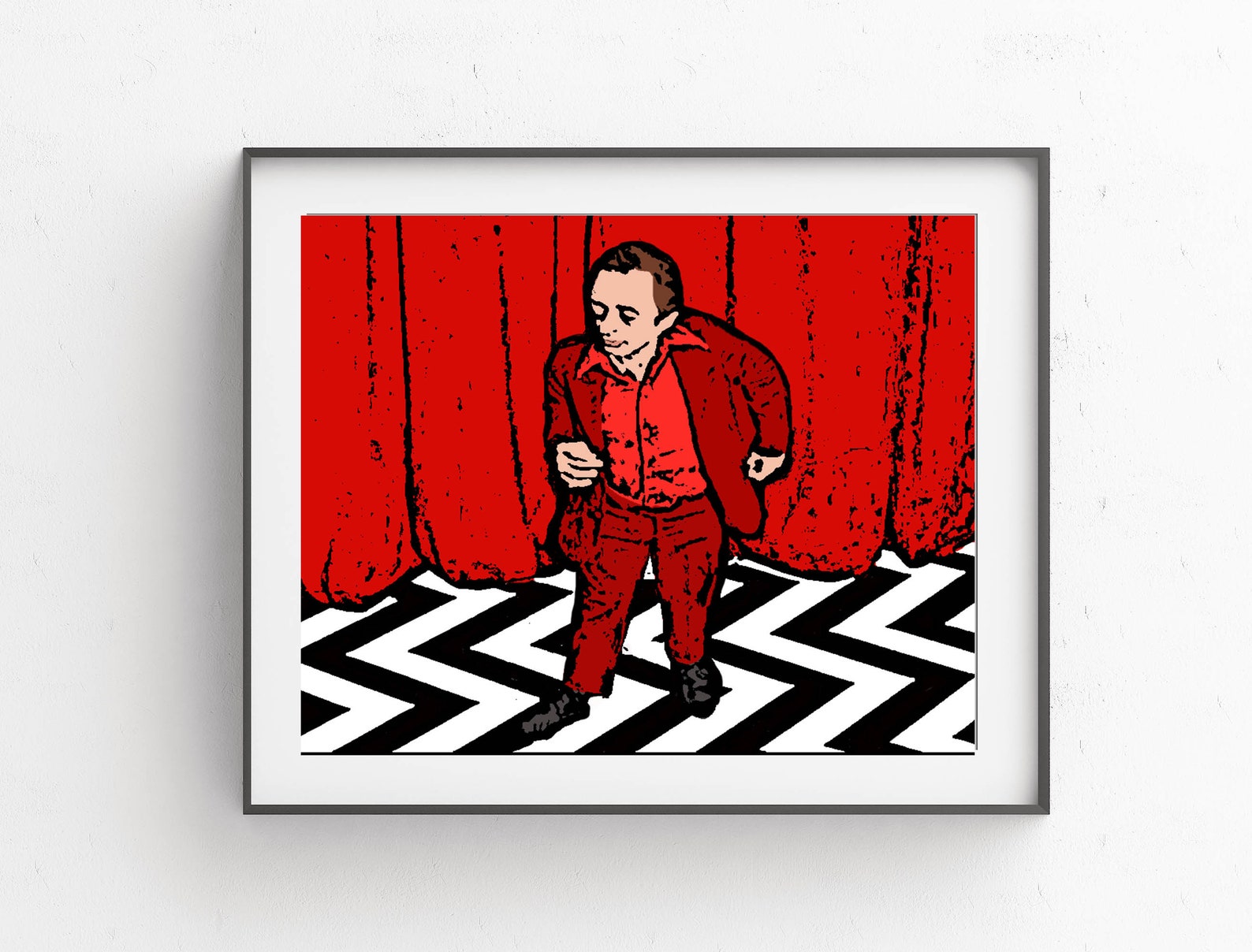 Twin Peaks Art // Man From Another Place Portrait // Twin | Etsy