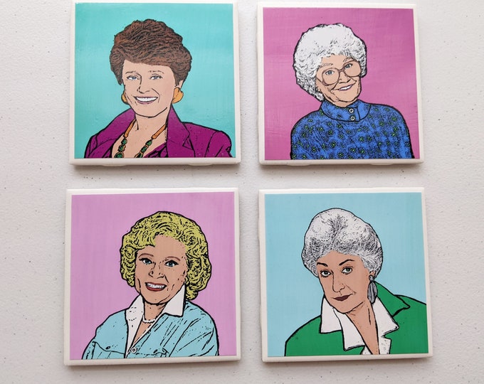 Golden Girls Actresses Glass Coaster 4-pack