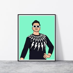 Arte pop de Schitt&#39;s Creek David Rose // Impressão de arte pop de David Rose Schitt&#39;s Creek