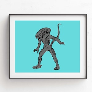 Alien Xenomorph Art Print // Horror Art // Alien Xenomorph 8x10 Print