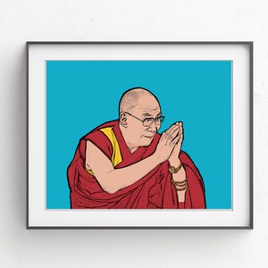 The Dale Llama Pitbull Dalai Lama Digital Art for Print 