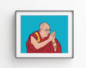 Dalai Lama Portrait / / Dalai Pop Kunstdruck / / Dalai Lama Kunst