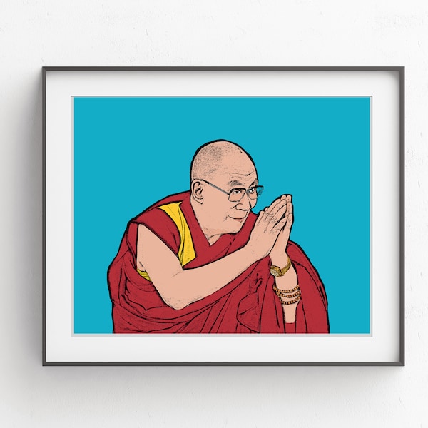 Dalai Lama Portrait // Dalai Pop Art Print // Dalai Lama Art