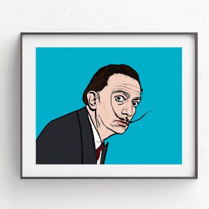 Salvador Dali Pop Art Print // Dali Portrait