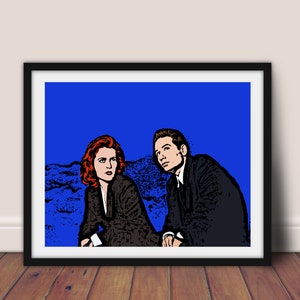 X-Files Fan Art Poster // Pop Art Portrait // Scully and Mulder Art // X Files Art // Cult Television Pop Art