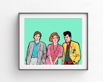Pretty in Pink Art // 80s Movie Art // Molly Ringwald Pop Art