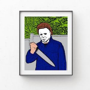 John Carpenter&#39;s Halloween Art // Horror Art // Michael Myers Print