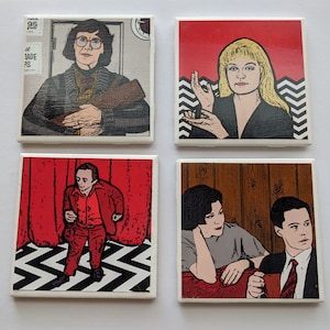 Twin Peaks Coasters // Twin Peaks Gift for the home // Twin Peaks Art Gift