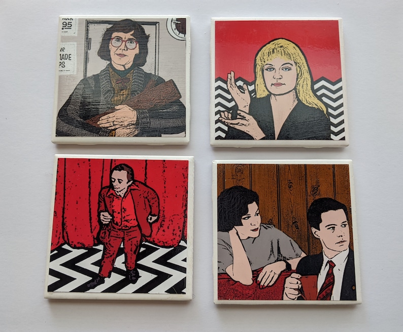 Twin Peaks Coasters // Twin Peaks Gift for the home // Twin Peaks Art Gift