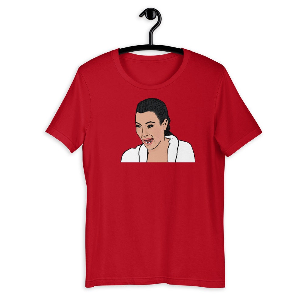 T-shirt Kim Kardashian pleurant plusieurs visages blanc petit, moyen, grand, x grand