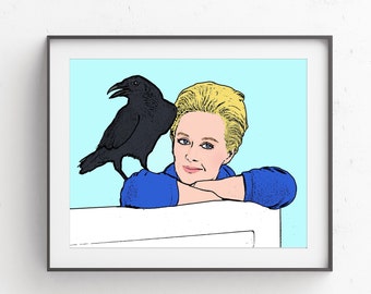 Alfred Hitchcock The Birds Art // The Birds Print // The Birds Tippi Hedren Art